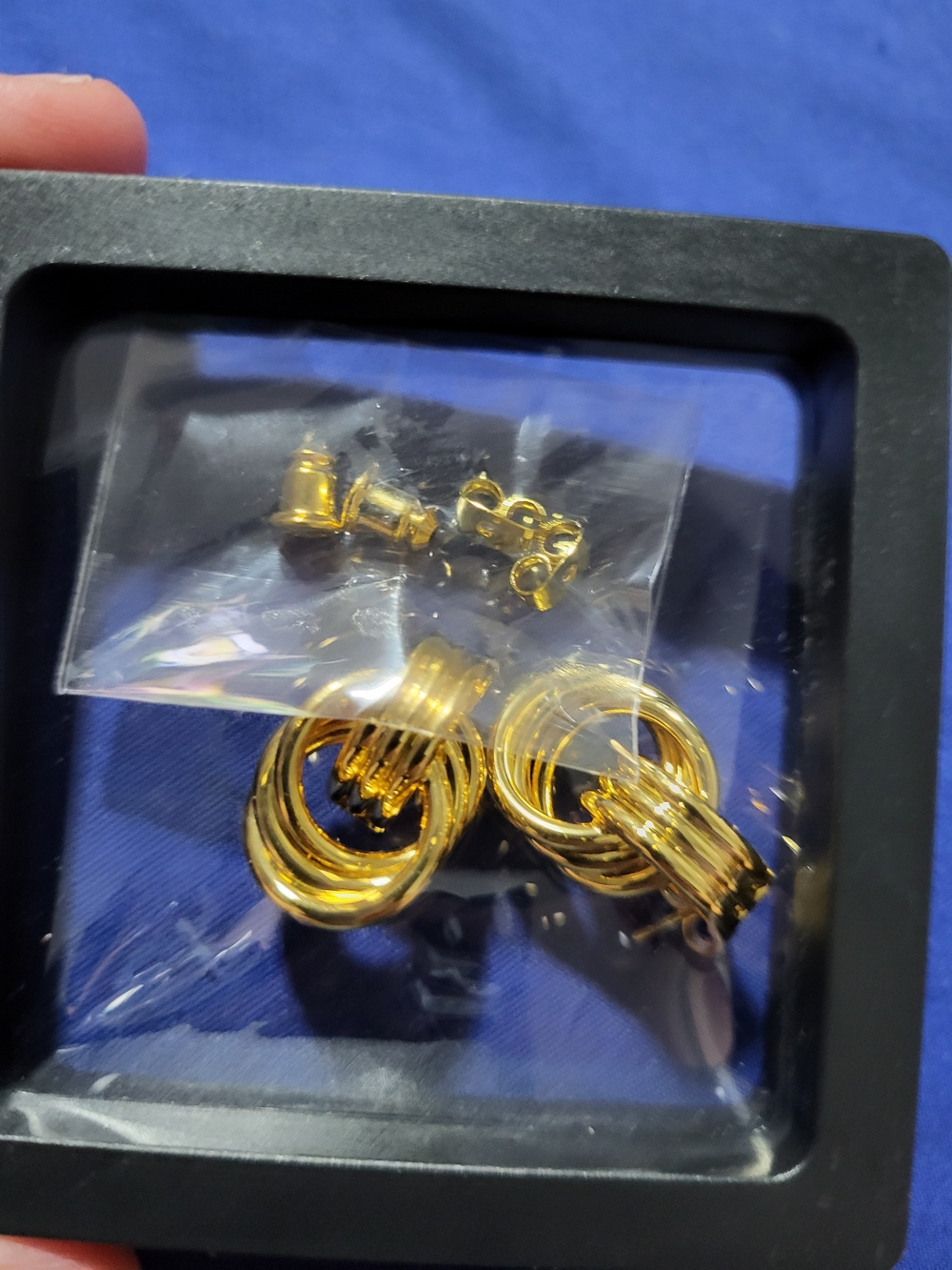 Gold Tone Triple Hoop Earrings - Fashion Jewelry
